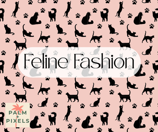 Feline Fashion - Seamless File - PNG SVG JPG