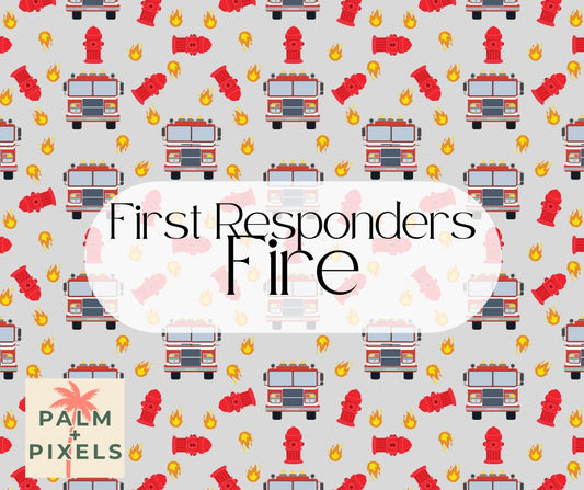 First Responders - FIRE Seamless File - PNG SVG JPG