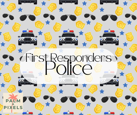 First Responders - POLICE Seamless File - PNG SVG JPG